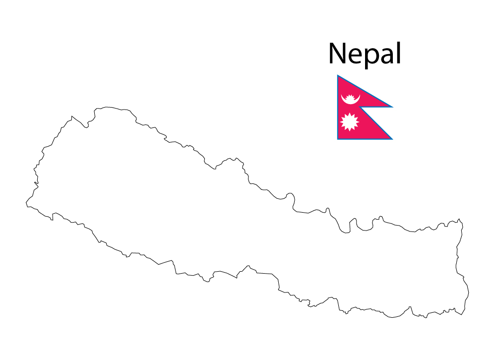Nepal Map Outline